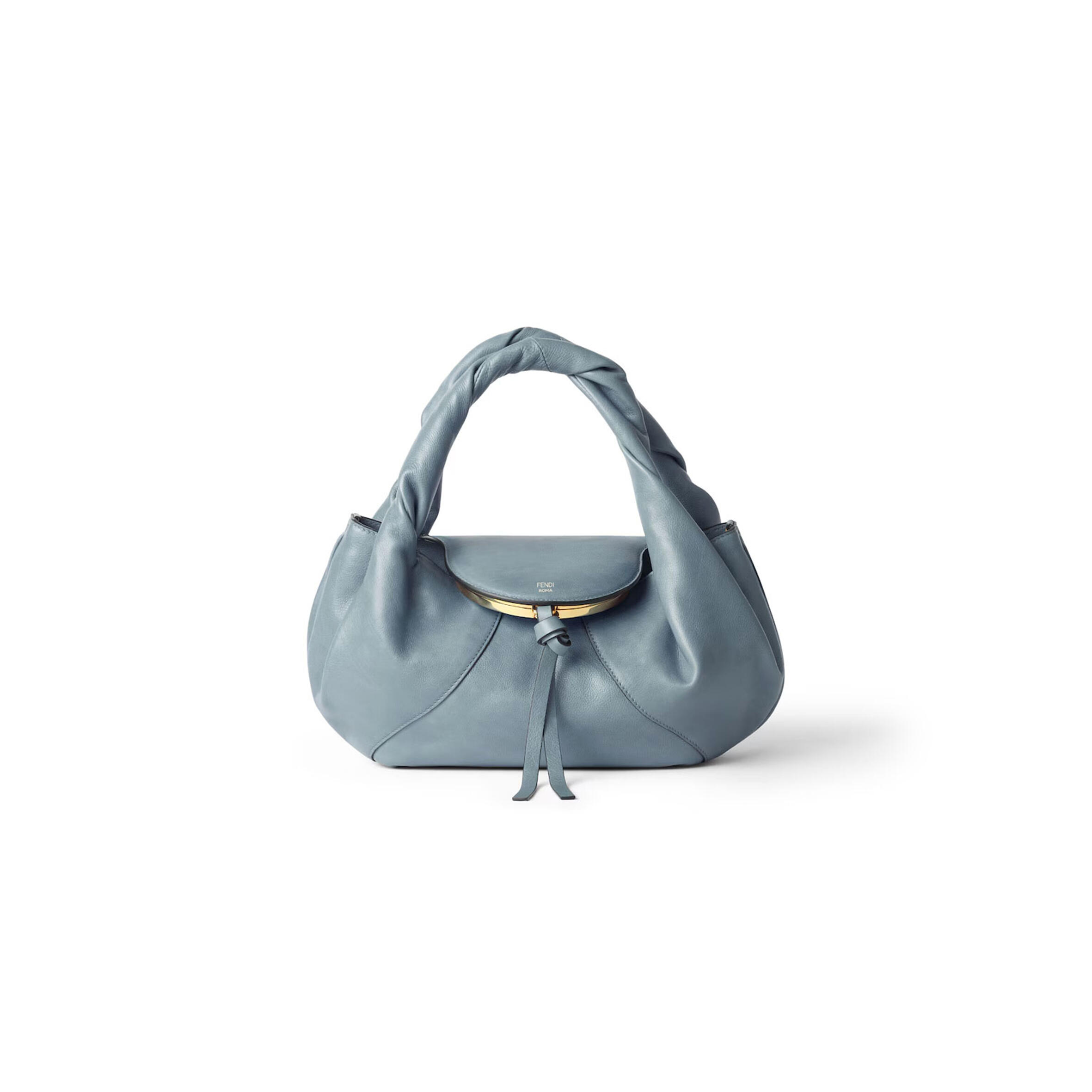 FENDI SPY SMALL MERCURY BLUE LEATHER BAG 8BR838AYCTF1UJC (32*18*12cm)